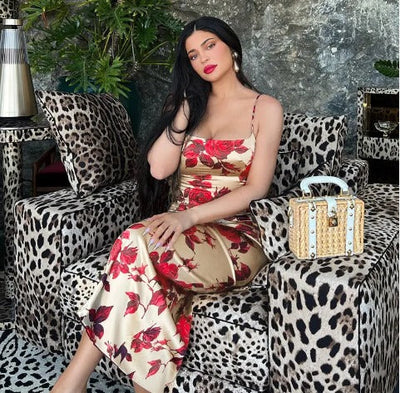 Ohana | Langes Bodycon-Kleid mit Rosenprint