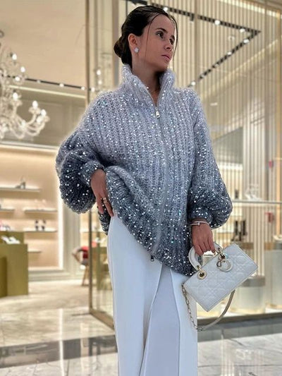 Angelina | Strickpullover mit Glitzerdetails für festliche Outfits