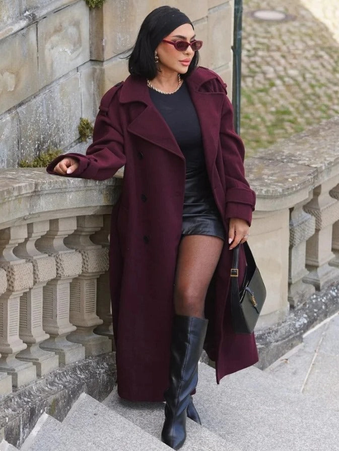 Zenaida | Edler burgunderfarbener Mantel