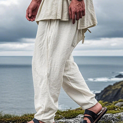 Viking Era Drawstring Design Linen Pants