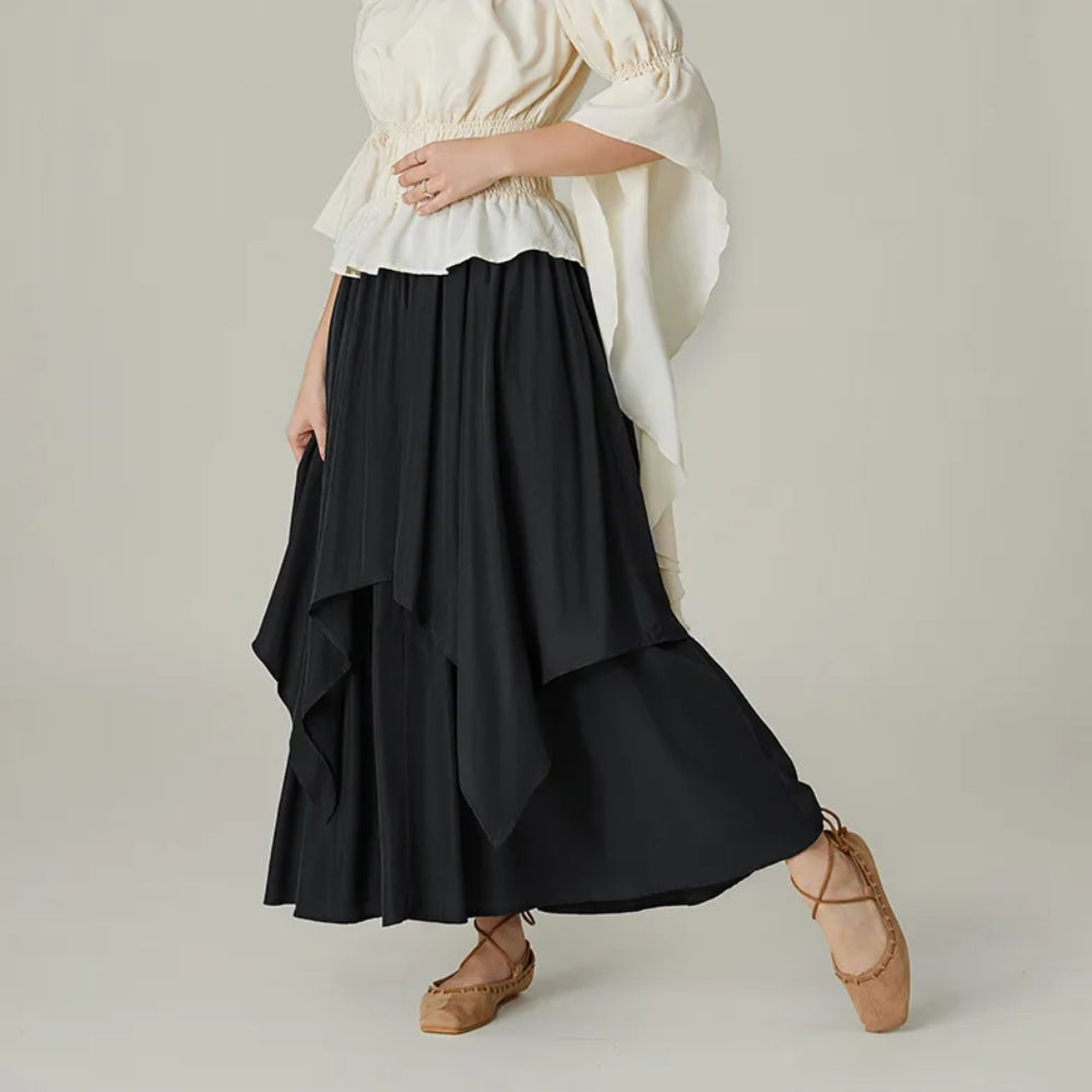 Renaissance Dual-Layer Swing Maxi Skirt