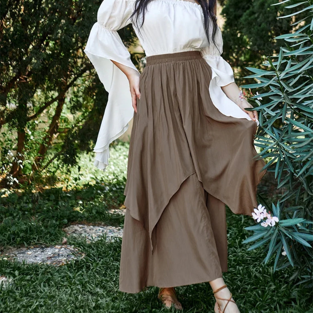 Renaissance Dual-Layer Swing Maxi Skirt