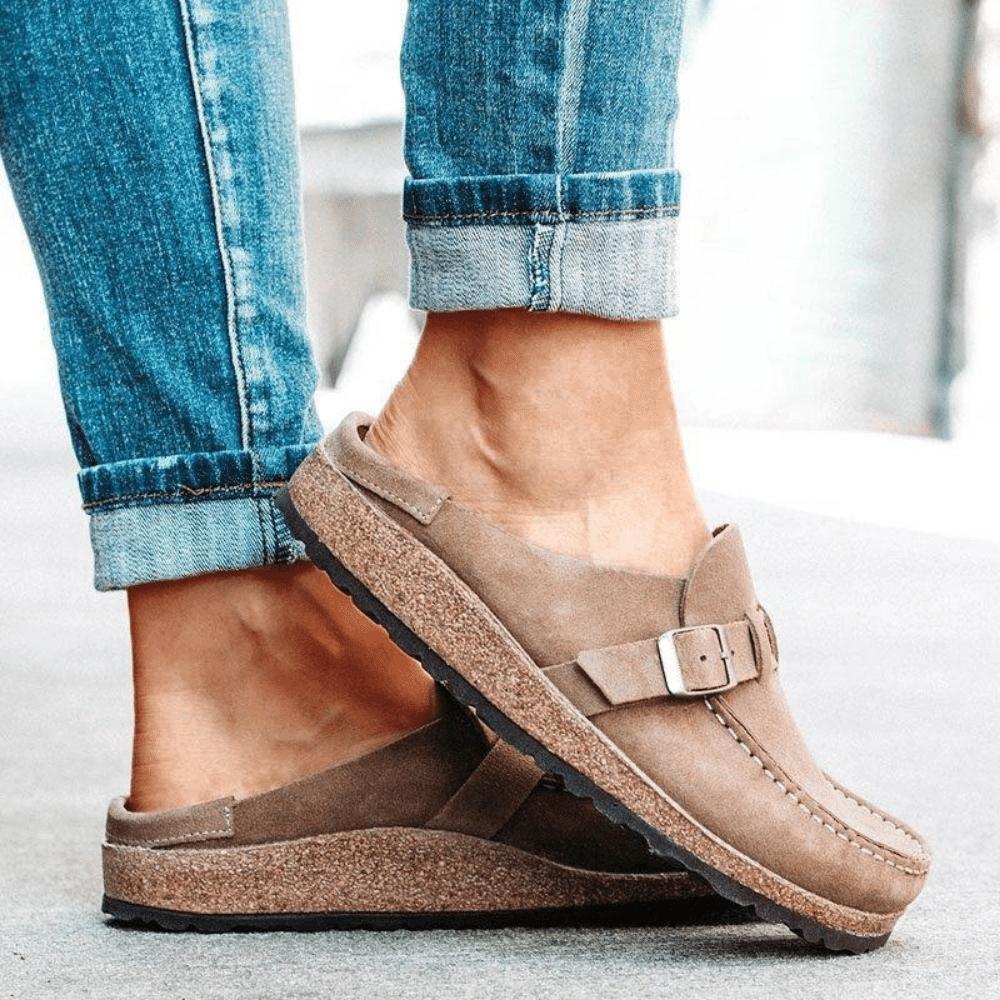 Pantoletten für Damen - Bequeme Clogs mit Korksohle für Sommer