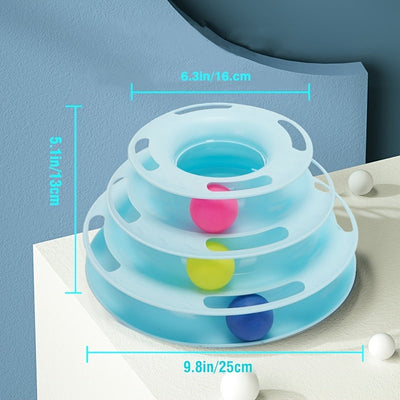 Interaktiver Katzenspielzeugturm mit rotierenden Bällen