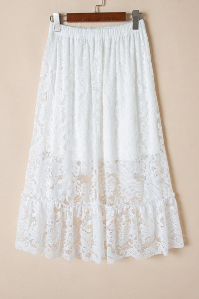 Lace High-Low Skirt