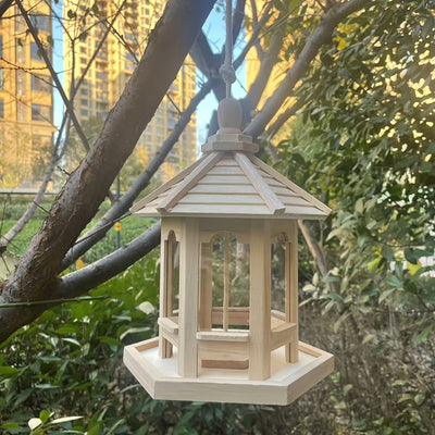 SkyPerch Nest - Bemalbares Holz hängendes Vogelhaus