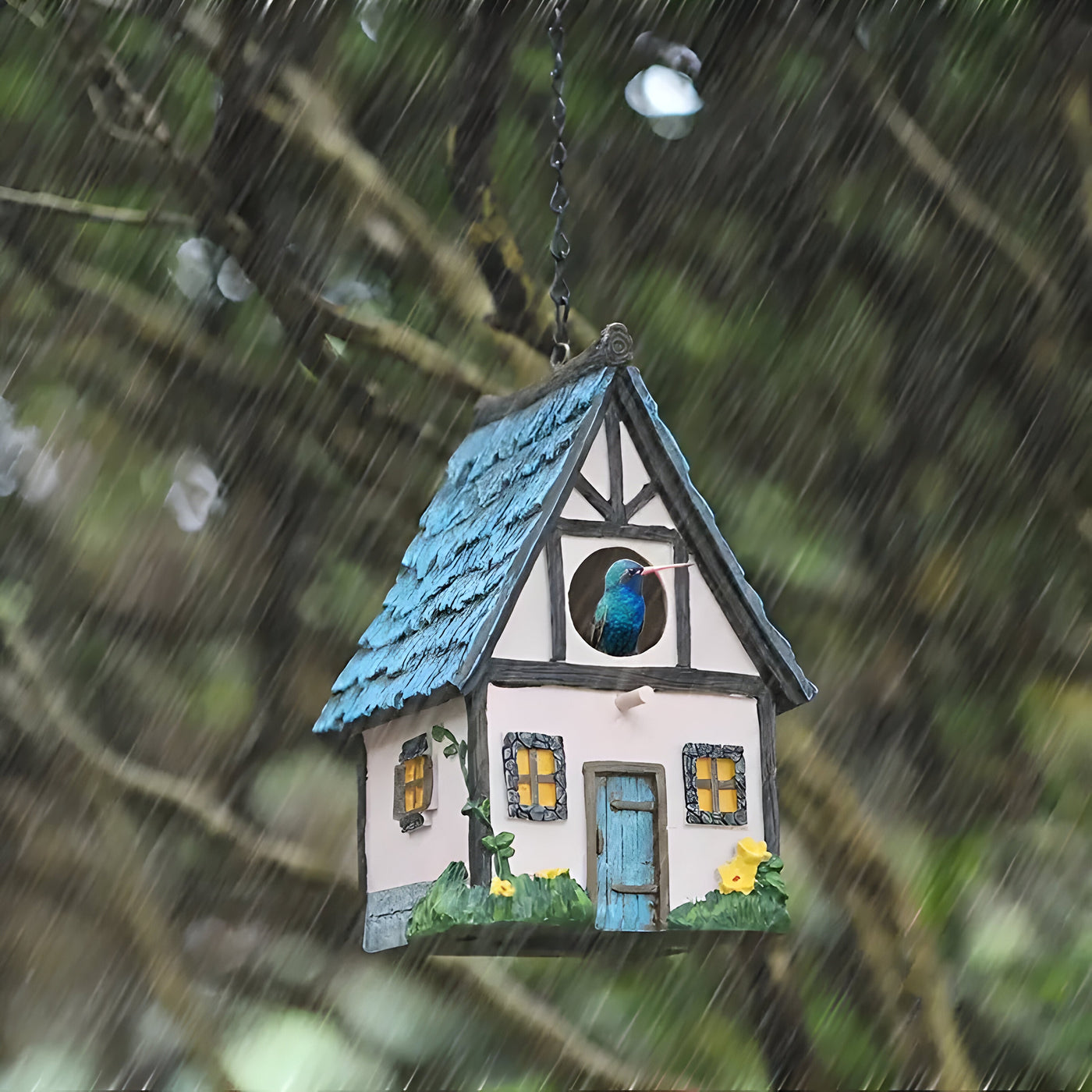 NestHaven Nest - Rustikales Garten Hängendes Vogelhaus