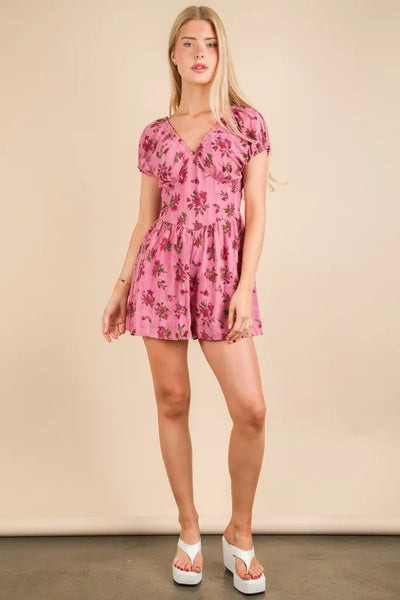 VERY J Floral Printed Ruffle Romper