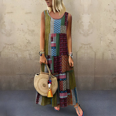 Hilda Sommerkleid | Lässiges Sling-Kleid mit Ethno-Print