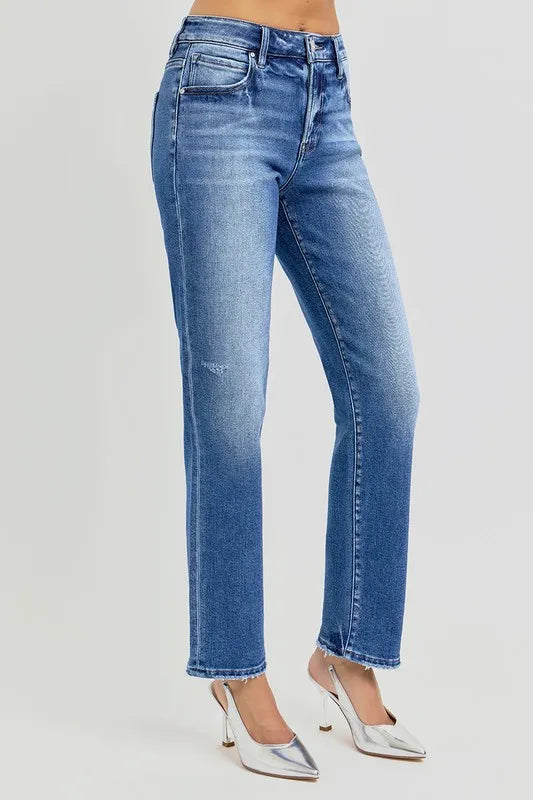 RISEN Mid Rise Ankle Tapered Jeans