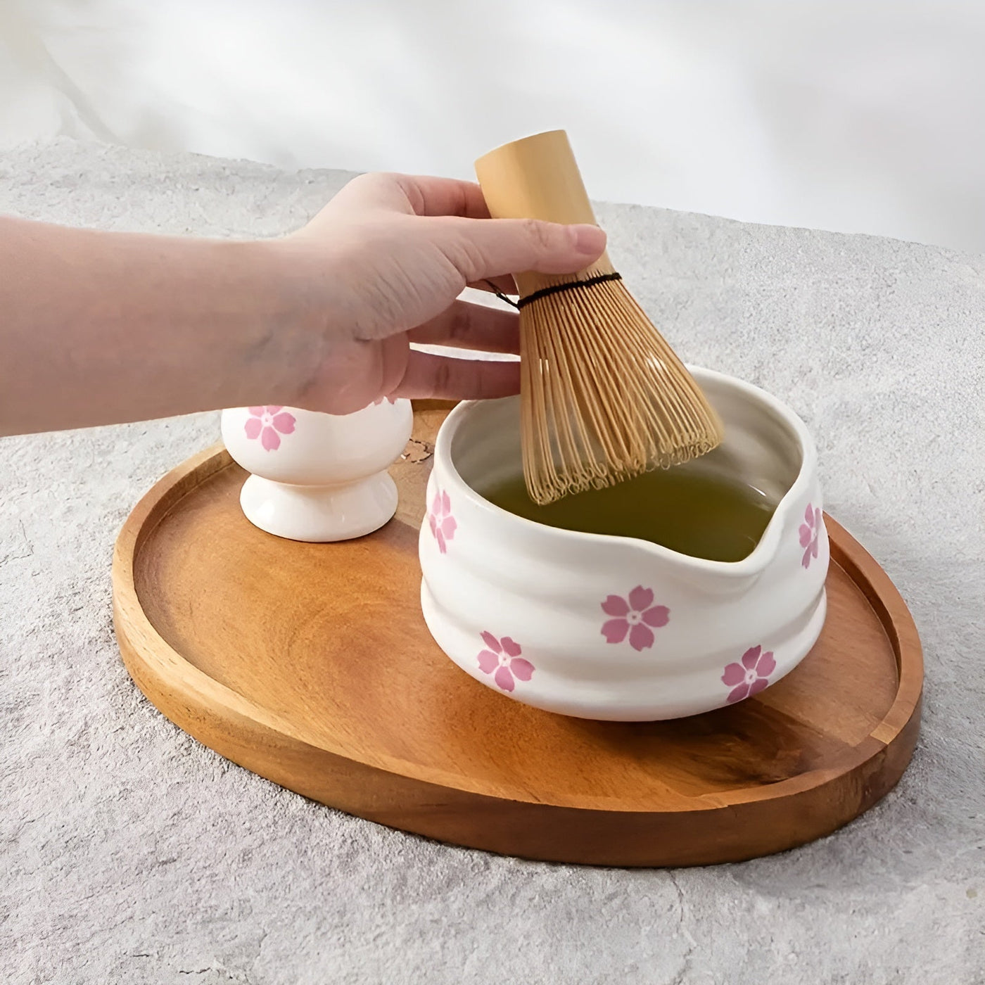 Matcha-Set mit 5 Teilen – Japanisches Teeservice mit Teeschale, Bambusbesen & Sieb