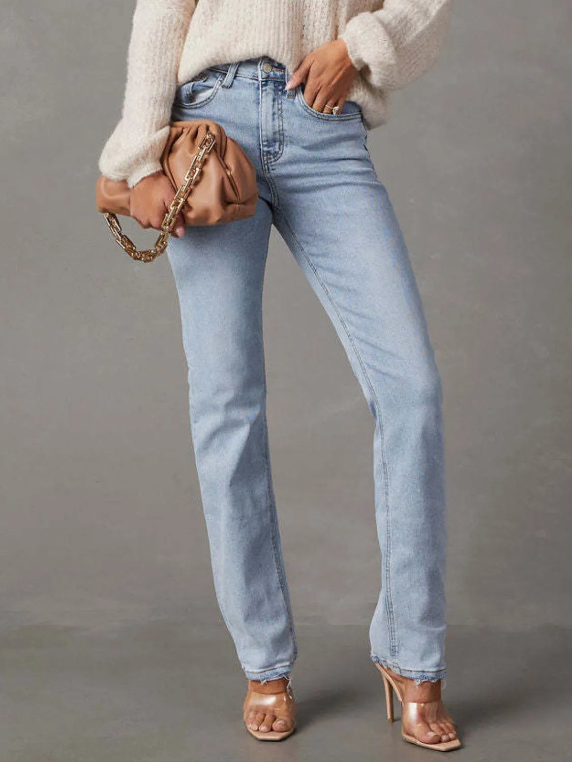 High Rise Jeans with Pockets