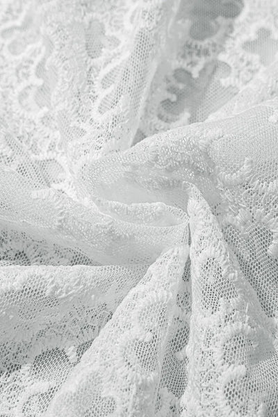 Lace Puff Sleeve Empire Waist Mini Dress