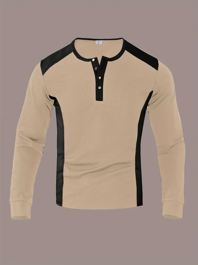 Kyran – Langärmliges Henley Hemd Mit Waffelmuster