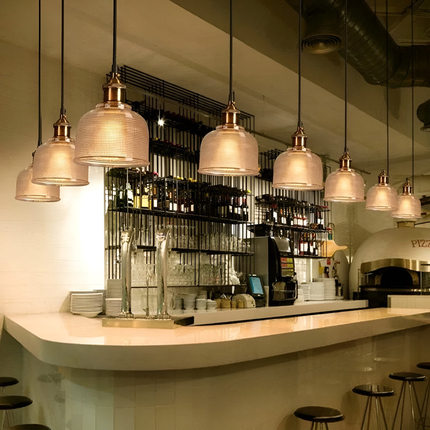 Retro-Pendelleuchte aus Glas – Stilvolle Hängelampe für  für gemütliche Räume