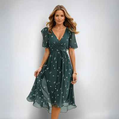 Annegret | Damen V-Ausschnitt Kleid