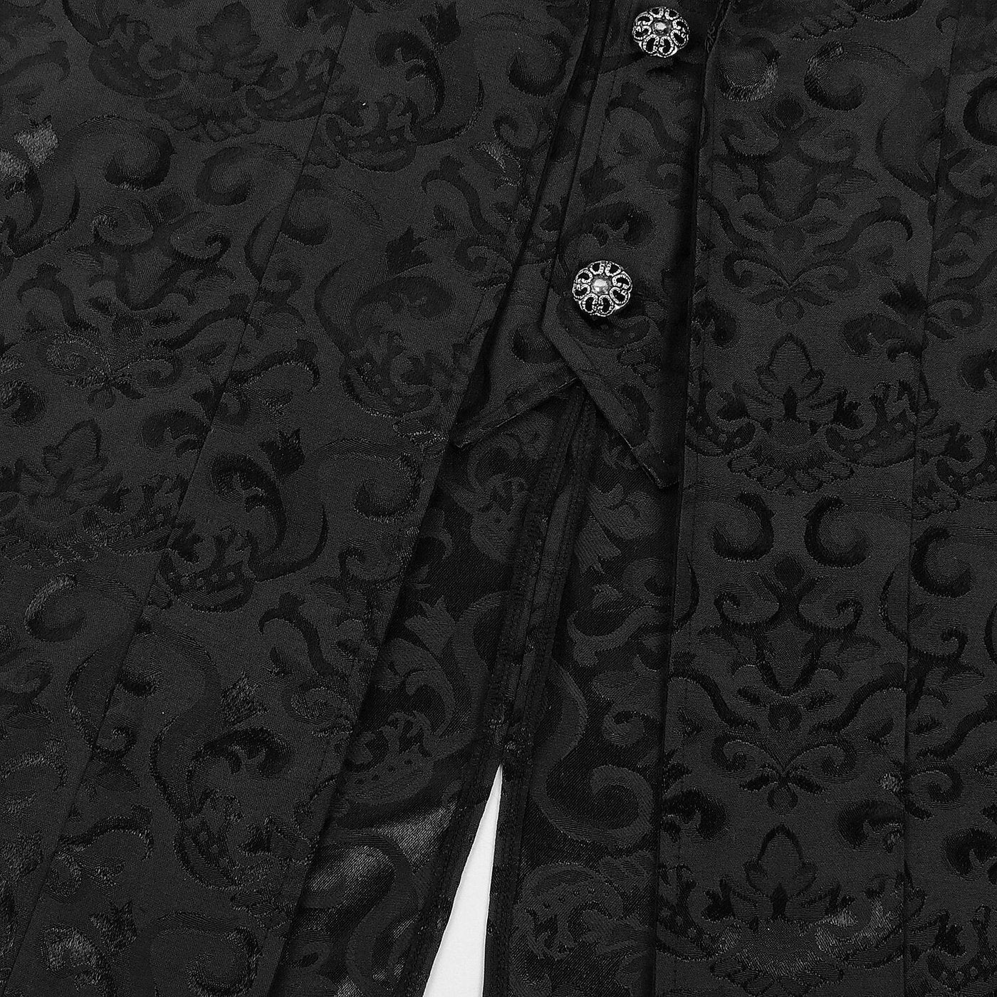 Men's Steampunk Black Brocade Tailcoat