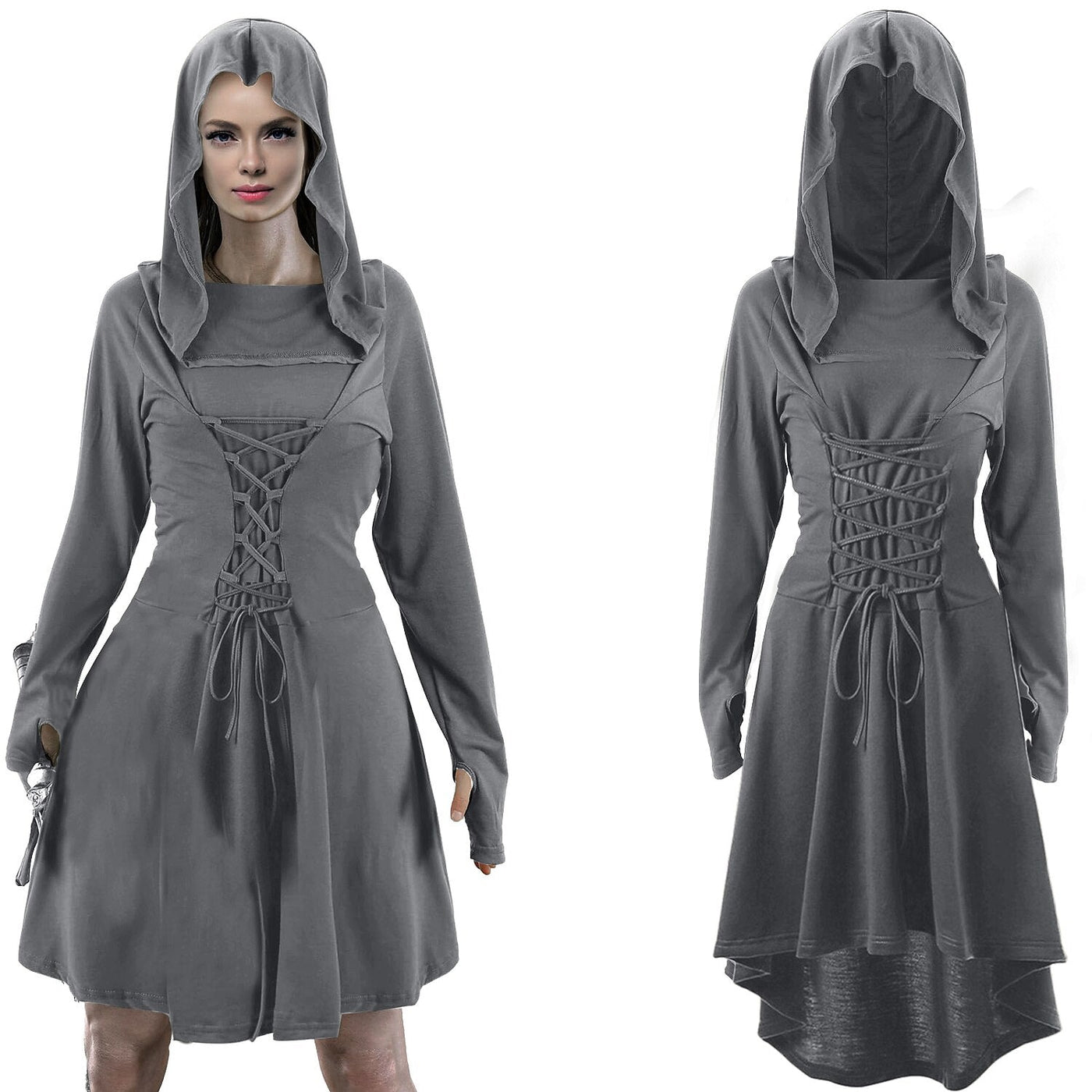 Medieval Fantasy Hooded Dress