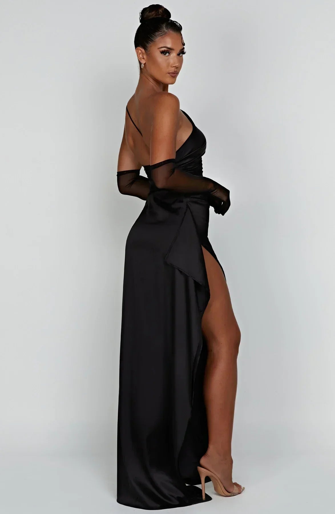 Heidi-Mode | Elegantes Ein-Schulter-Kleid mit Schlitz