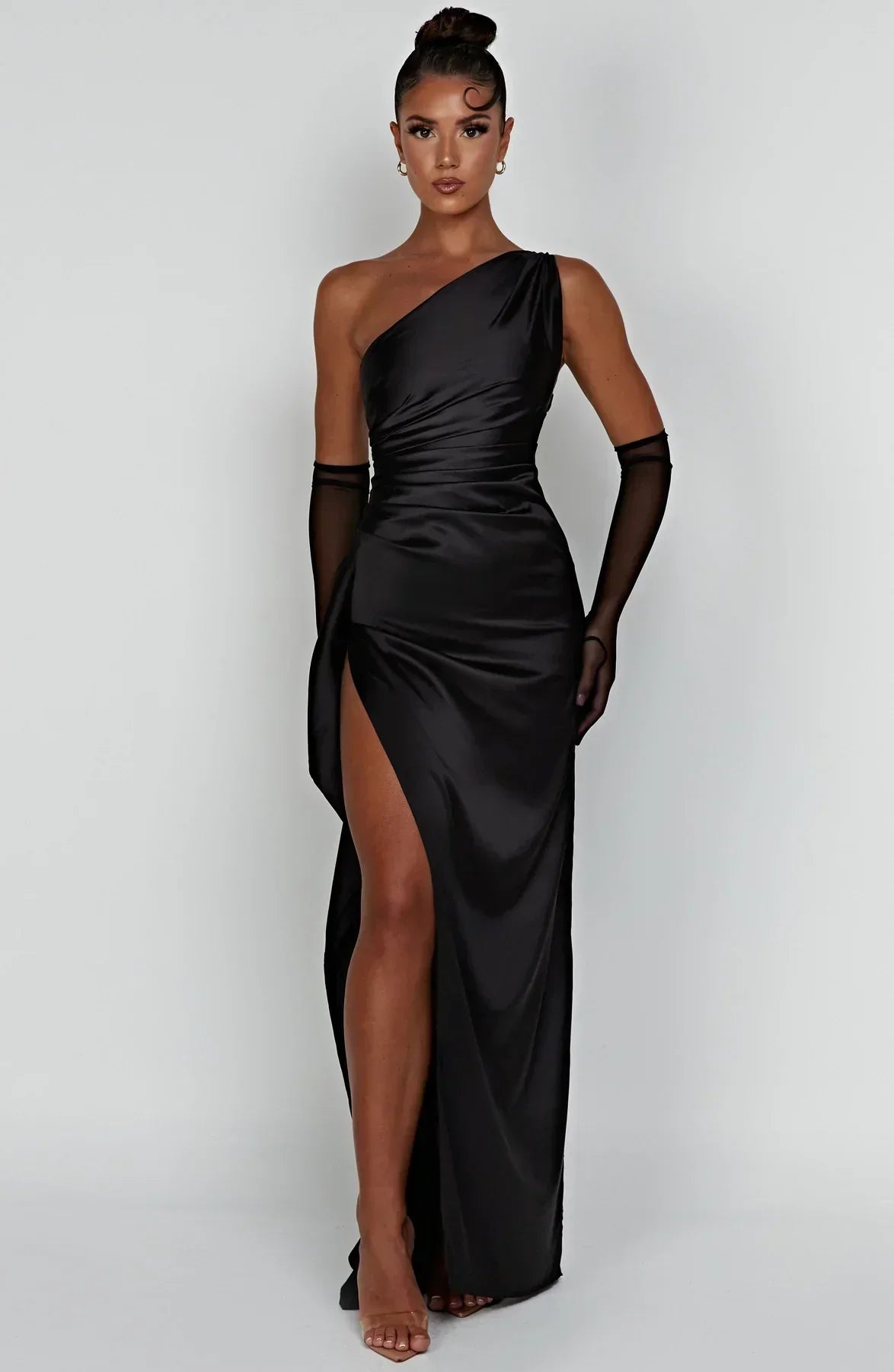 Heidi-Mode | Elegantes Ein-Schulter-Kleid mit Schlitz