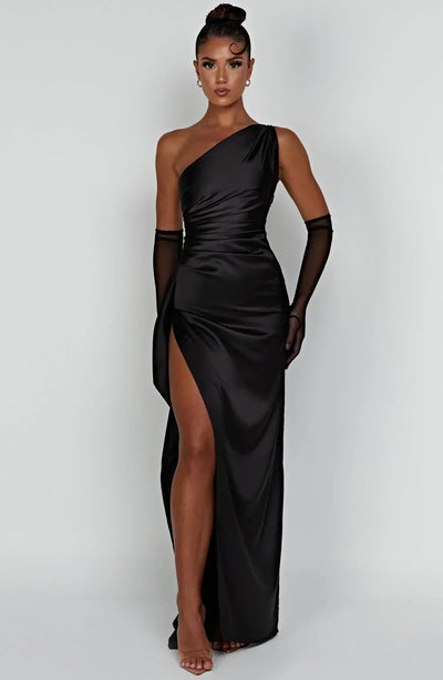 Heidi-Mode | Elegantes Ein-Schulter-Kleid mit Schlitz