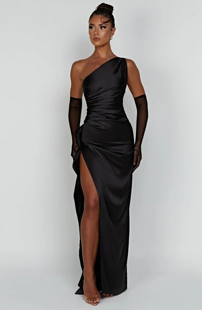 Heidi-Mode | Elegantes Ein-Schulter-Kleid mit Schlitz