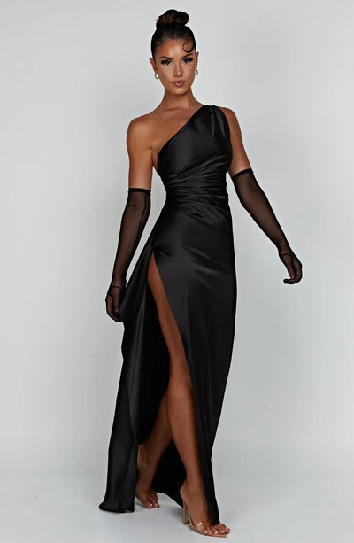 Heidi-Mode | Elegantes Ein-Schulter-Kleid mit Schlitz