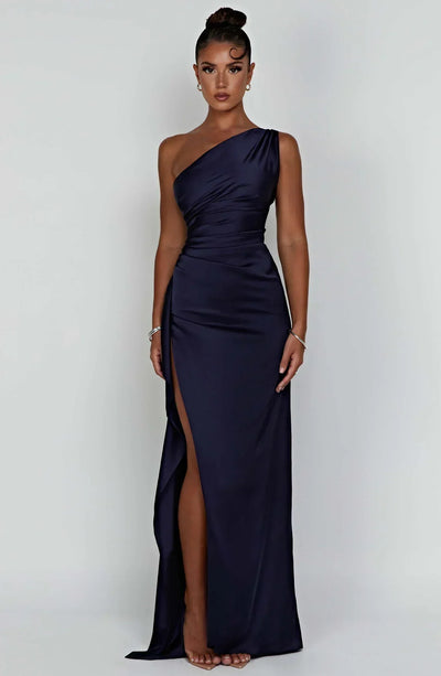 Heidi-Mode | Elegantes Ein-Schulter-Kleid mit Schlitz