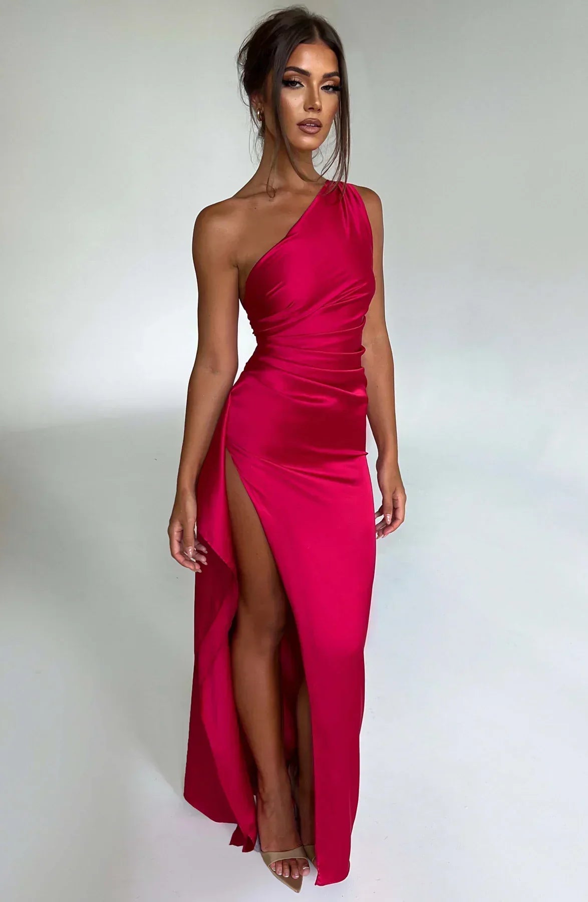Heidi-Mode | Elegantes Ein-Schulter-Kleid mit Schlitz