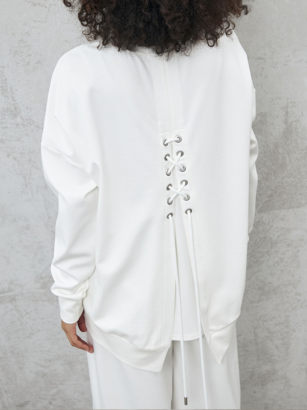 CASUAL RUNDHALS-ZWEITEILER MIT LANGARM