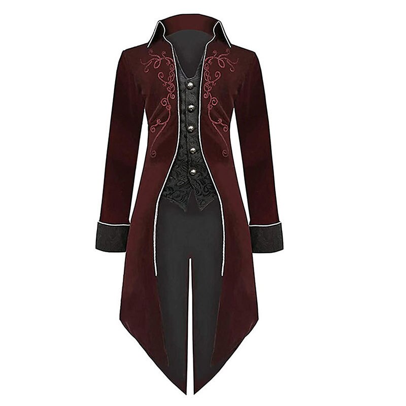 Men's Retro Steampunk Embroidered Tailcoat