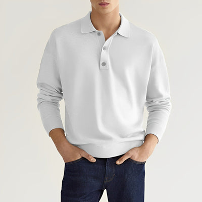 Poloshirt für Herren - Luftiges Langärmeliges Poloshirt für Sommer