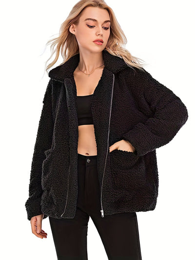 Heidi-Mode | Stylish Teddyjacke mit Reißverschluss