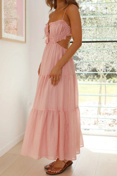 Cutout Square Neck Midi Cami Dress