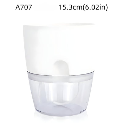 CrystalFlow Topf – Transparenter Selbstbewässernder Blumentopf