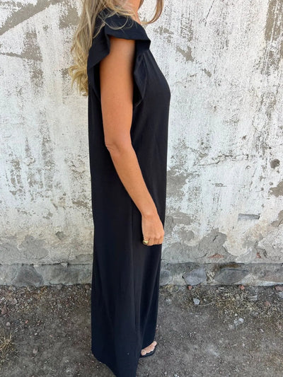 Full Size V-Neck Cap Sleeve Wide Leg Jumpsuit Plus Size