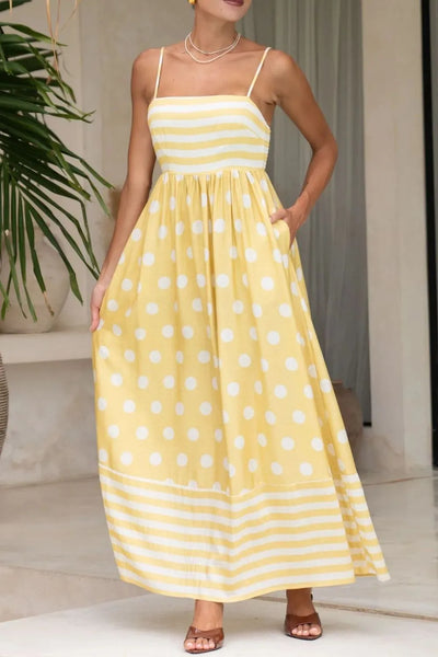 Polka Dot Square Neck Cami Dress