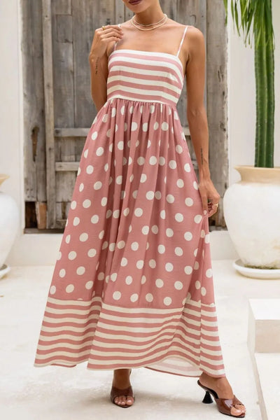 Polka Dot Square Neck Cami Dress