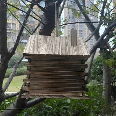 HollowHaven Nest - Rustikales Holz Vogelhaus