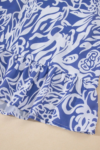 Floral Print Spaghetti Strap High Waist Dress