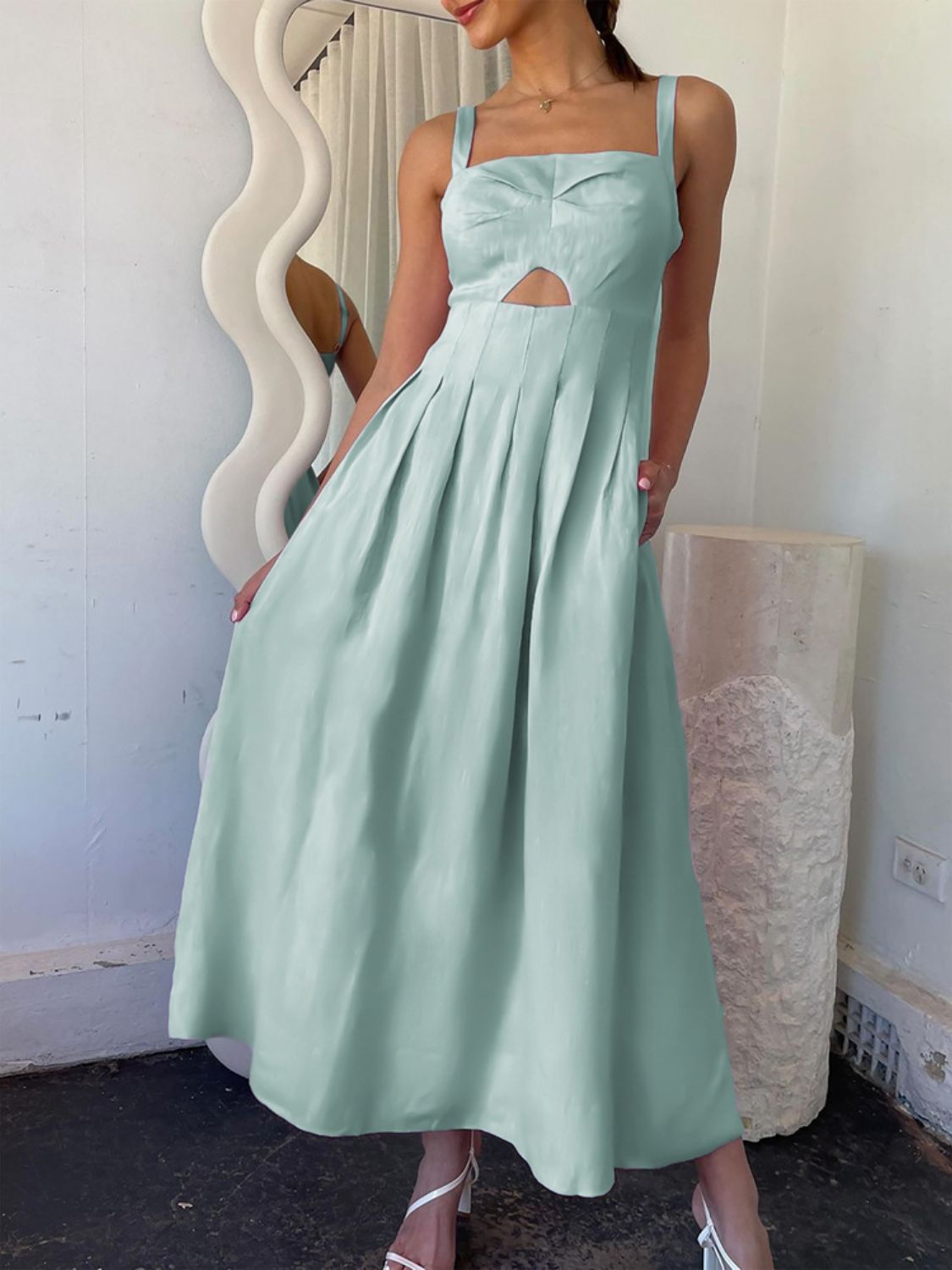 Devine Cutout Square Neck Cami Dress