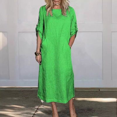 Ericka – Elegantes Kleid Mit Taschen