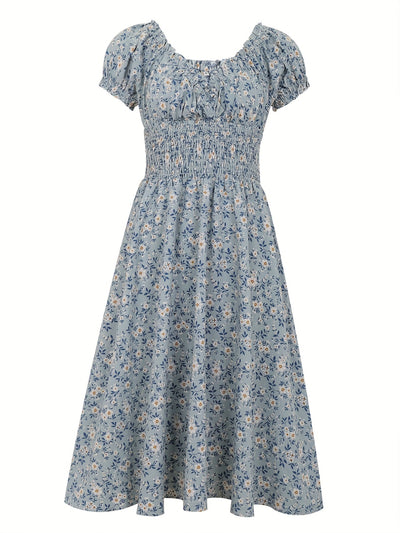 Midi-Kleid mit Blumenmuster für Damen
