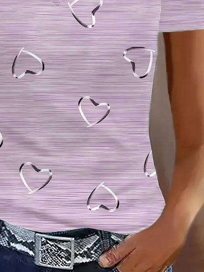 Emlyn – Modisches Oberteil Mit V-Ausschnitt Und Herz Drucken