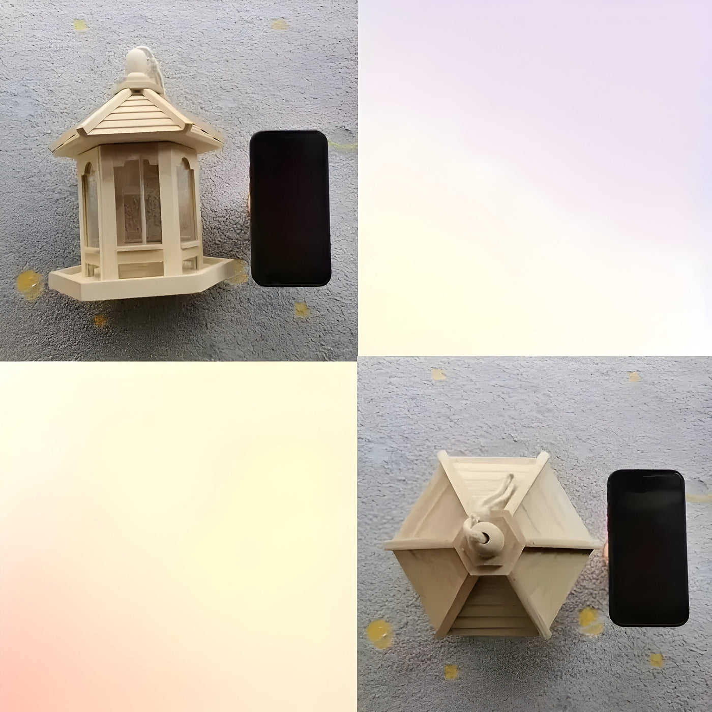 SkyPerch Nest - Bemalbares Holz hängendes Vogelhaus