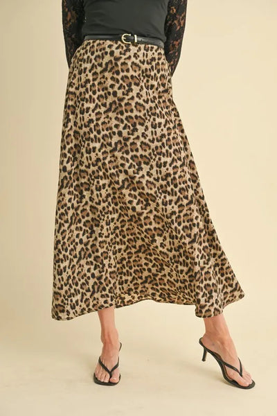 Aemi+Co Leopard Midi Skirt