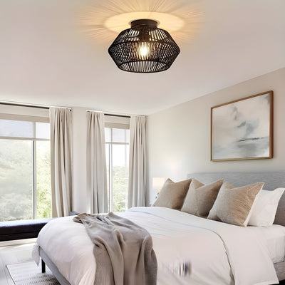 HavenWeave Light - Vintage LED Rattan Geflochtene Deckenleuchte