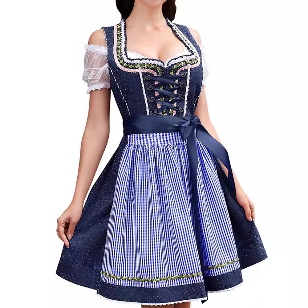 Oktoberfest 3-Piece Dirndl with Apron & Blouse