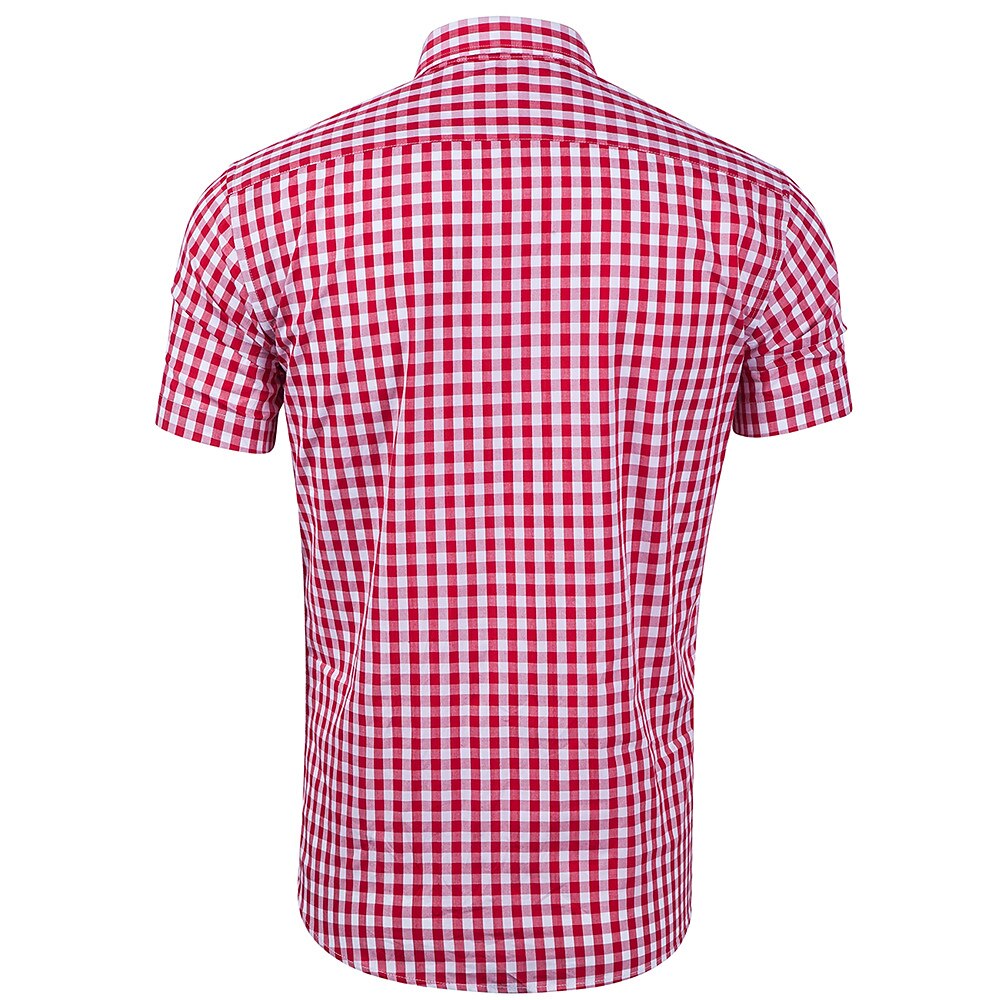 Men's Oktoberfest Bavarian Plaid Short Sleeve Shirt