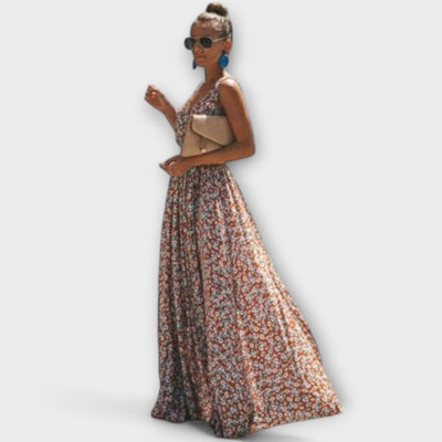 Insteia - Boho Maxikleid Damen Blumenmuster für Sommer